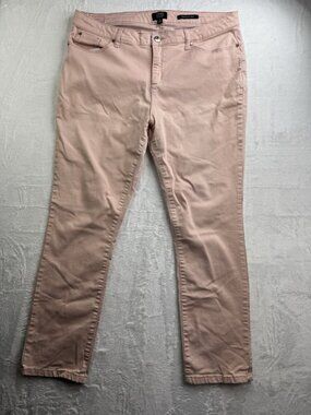 Jones New York Size 18 Womens Jeans Peach Color Madison Slim Ankle Mid Rise